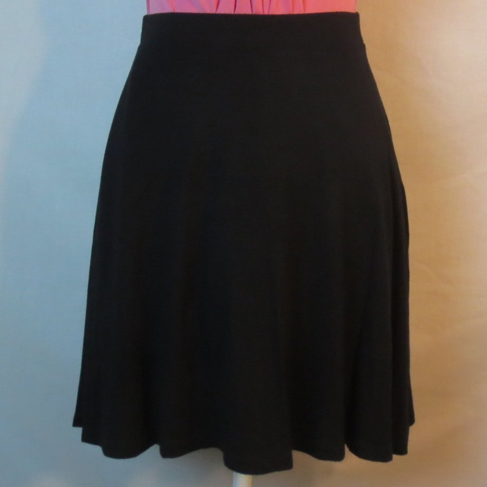 Caslon Skirt Deep Black Stretch Flare Flowy High Waist Lightweight Mini Size XS